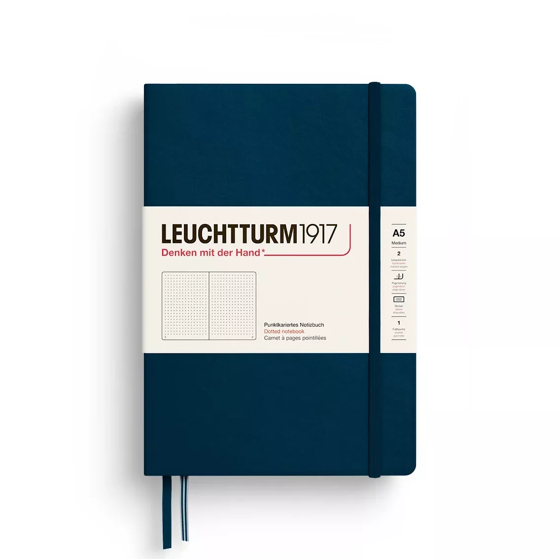 LEUCHTTURM1917 HC Notebook, Medium (A5), 251 p., Dotted - Deep Sea