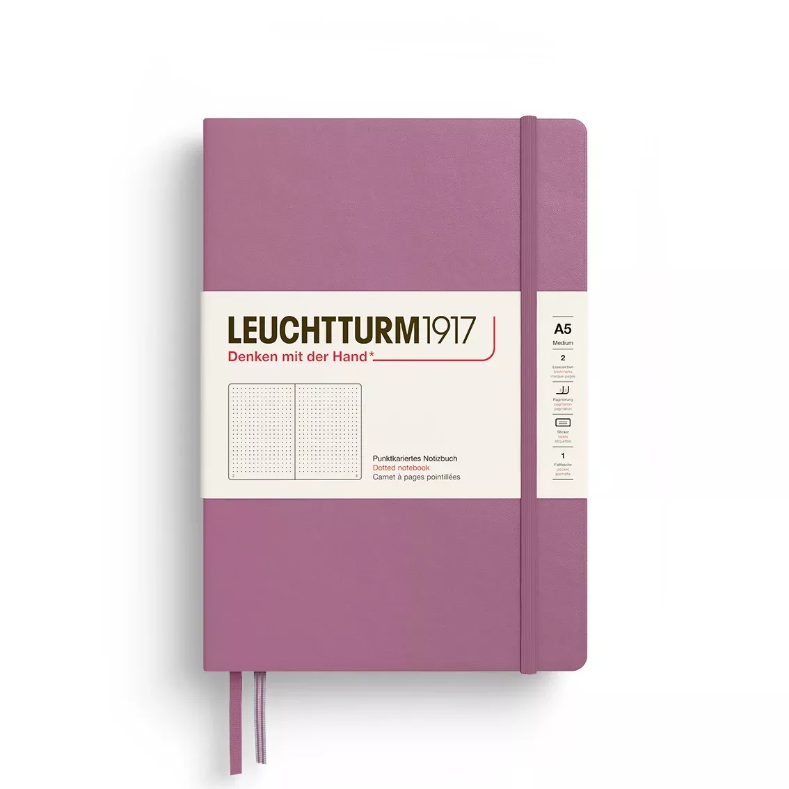 LEUCHTTURM1917 HC Notebook, Medium (A5), 251 p., Dotted - Dusty Rose