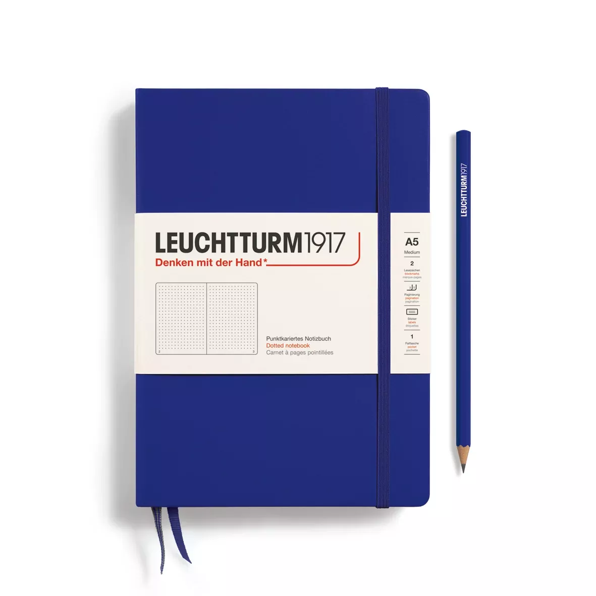 LEUCHTTURM1917 HC Notebook, Medium (A5), 251 p., Dotted - Ink Blue