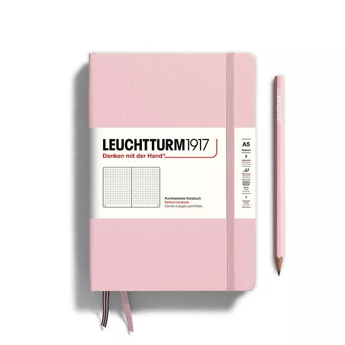 LEUCHTTURM1917 HC Notebook, Medium (A5), 251 p., Dotted - Powder Pink