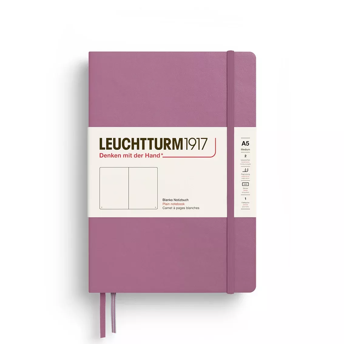 LEUCHTTURM1917 HC Notebook, Medium (A5), 251 p., Plain - Dusty Rose