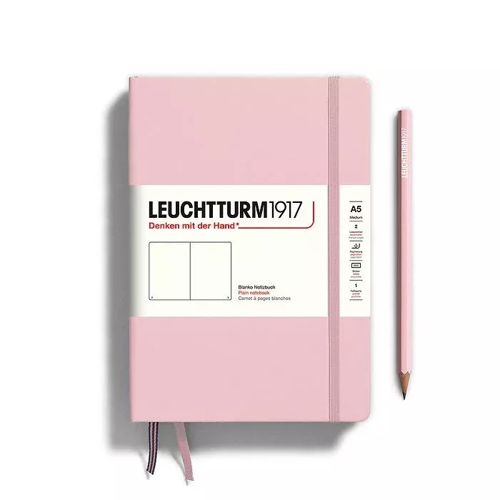 LEUCHTTURM1917 HC Notebook, Medium (A5), 251 p., Plain - Powder Pink
