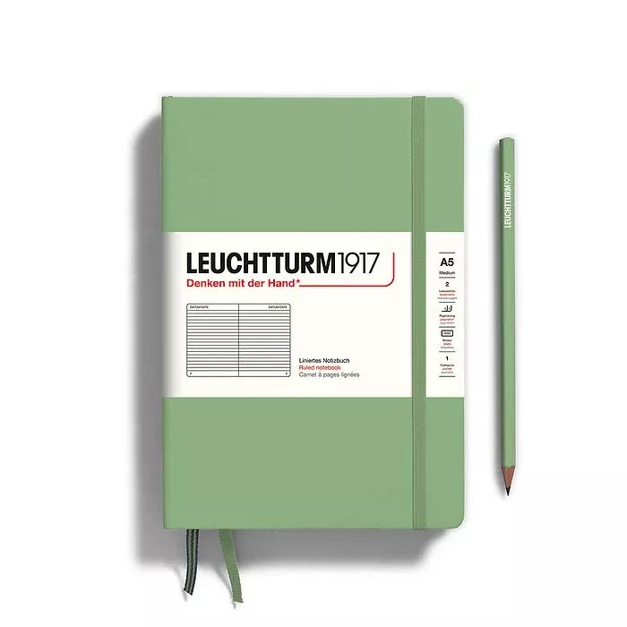LEUCHTTURM1917 HC Notebook, Medium (A5), 251 p., Ruled - Sage Green
