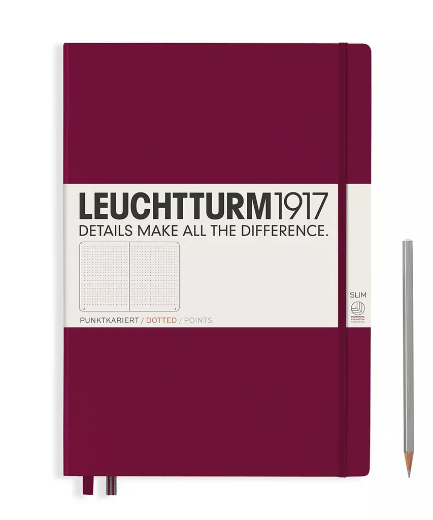 LEUCHTTURM1917 Master Slim (A4+) Hardcover Notebook - Port Red
