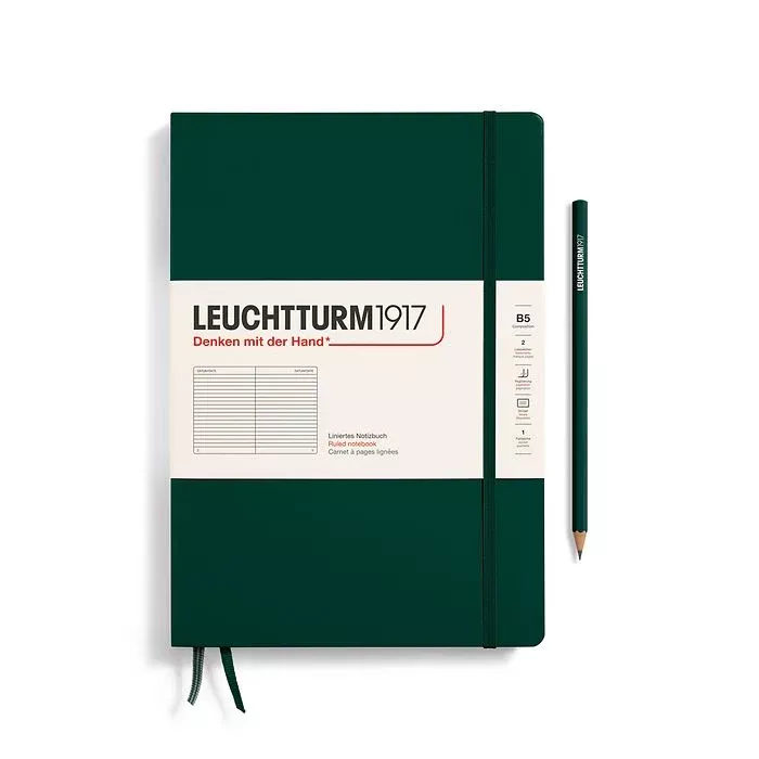 LEUCHTTURM1917 Notebook Hardcover Composition (B5), Ruled, 219 pages - Forest Green