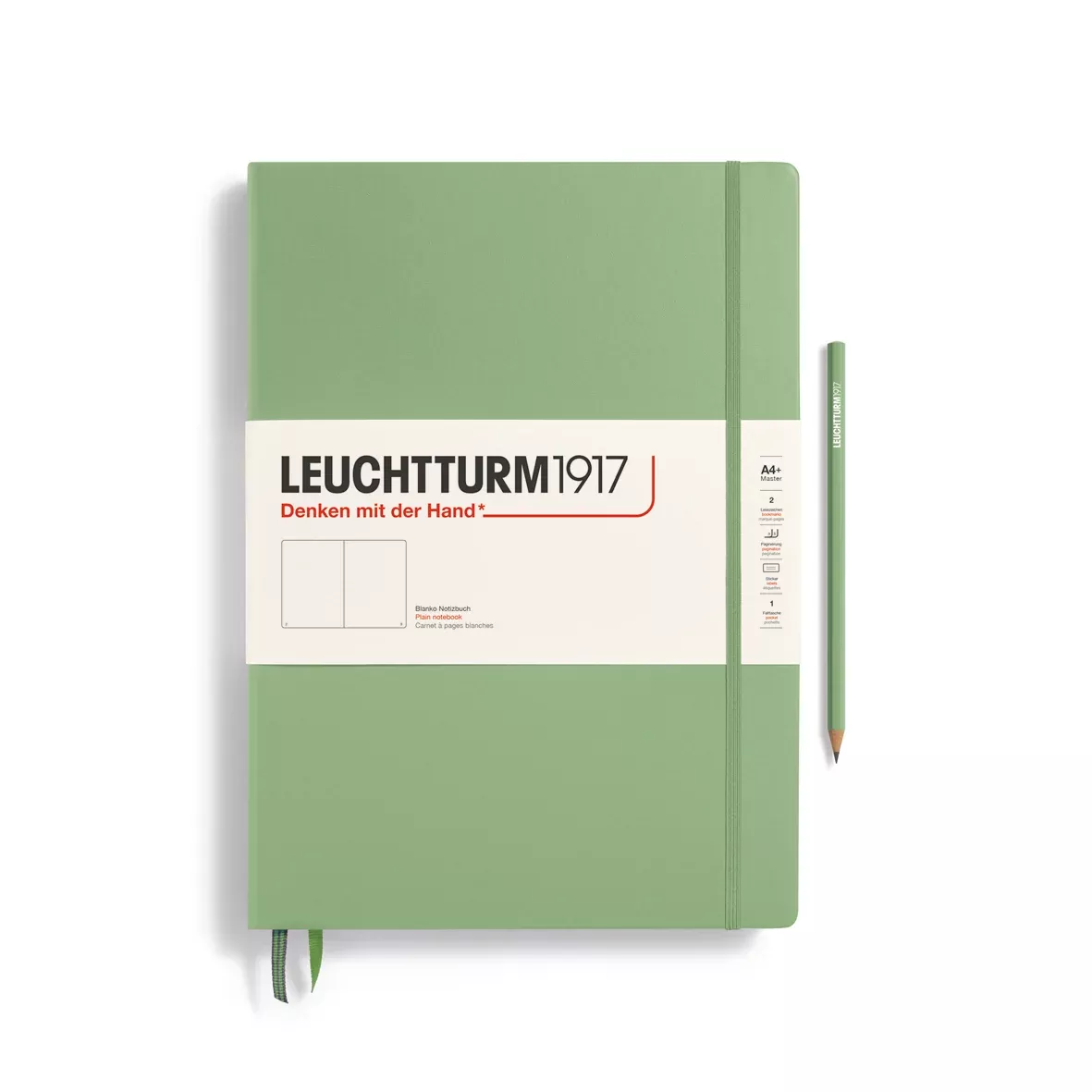 LEUCHTTURM1917 Notebook Hardcover Master Classic (A4+), Plain, 235 pages - Sage Green