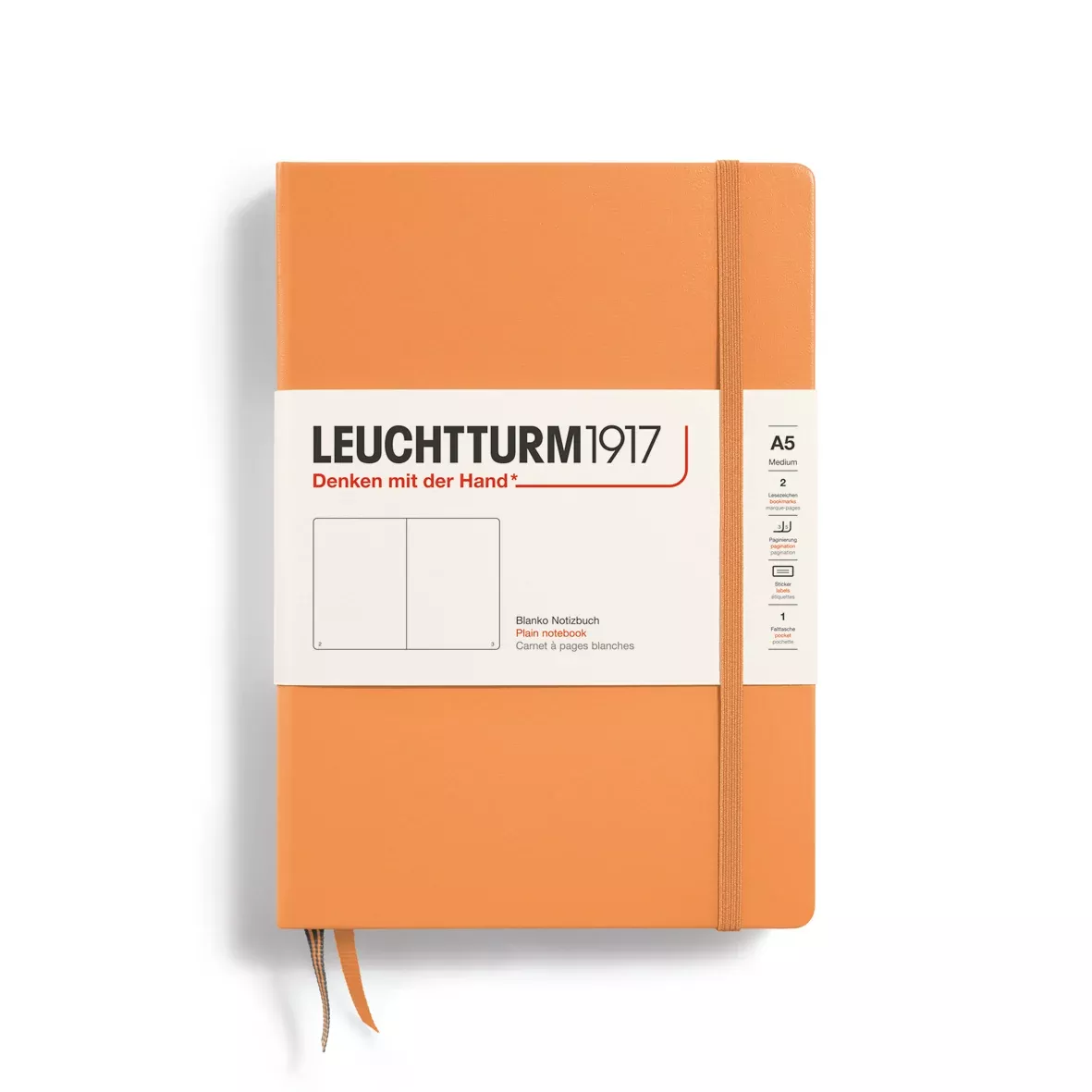 LEUCHTTURM1917 Notebook Hardcover Medium (A5), 251 Pages, Plain - Apricot