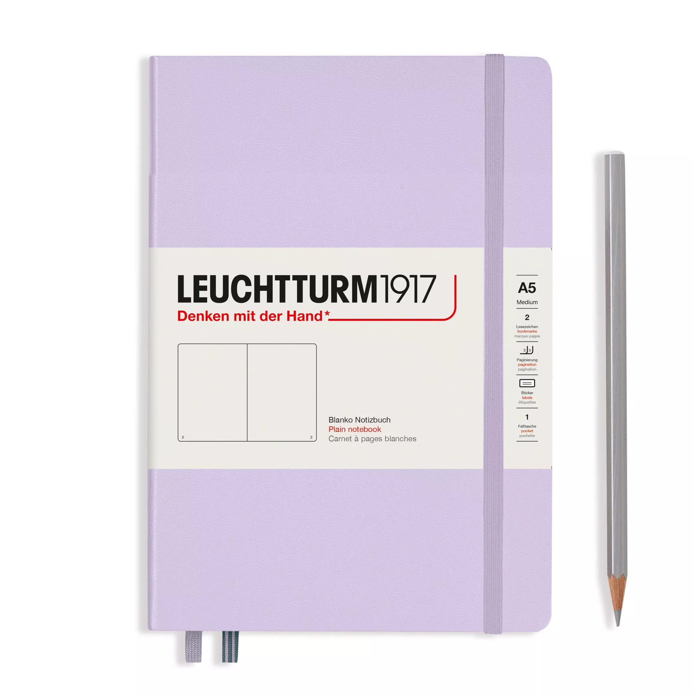 LEUCHTTURM1917 Notebook Hardcover Medium (A5), 251 pages, Plain - Lilac Purple