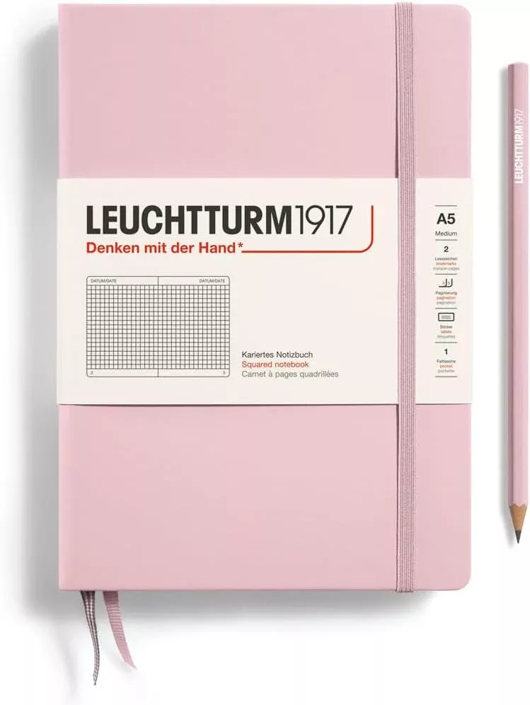 LEUCHTTURM1917 Notebook Medium (A5), 251 p., squared - Powder Pink