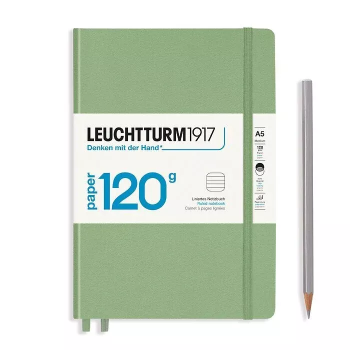 LEUCHTTURM1917 Notebook Medium (A5), Edition 120, 203 p., ruled - Sage Green