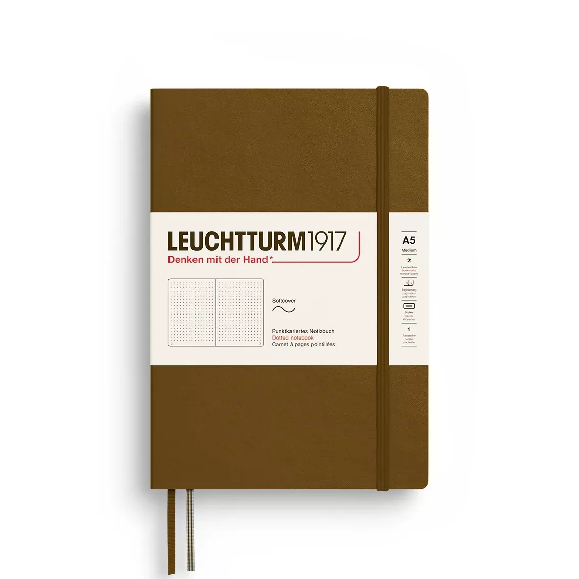 LEUCHTTURM1917 Notebook SC Medium (A5), 123 p, Dotted - Spice Brown