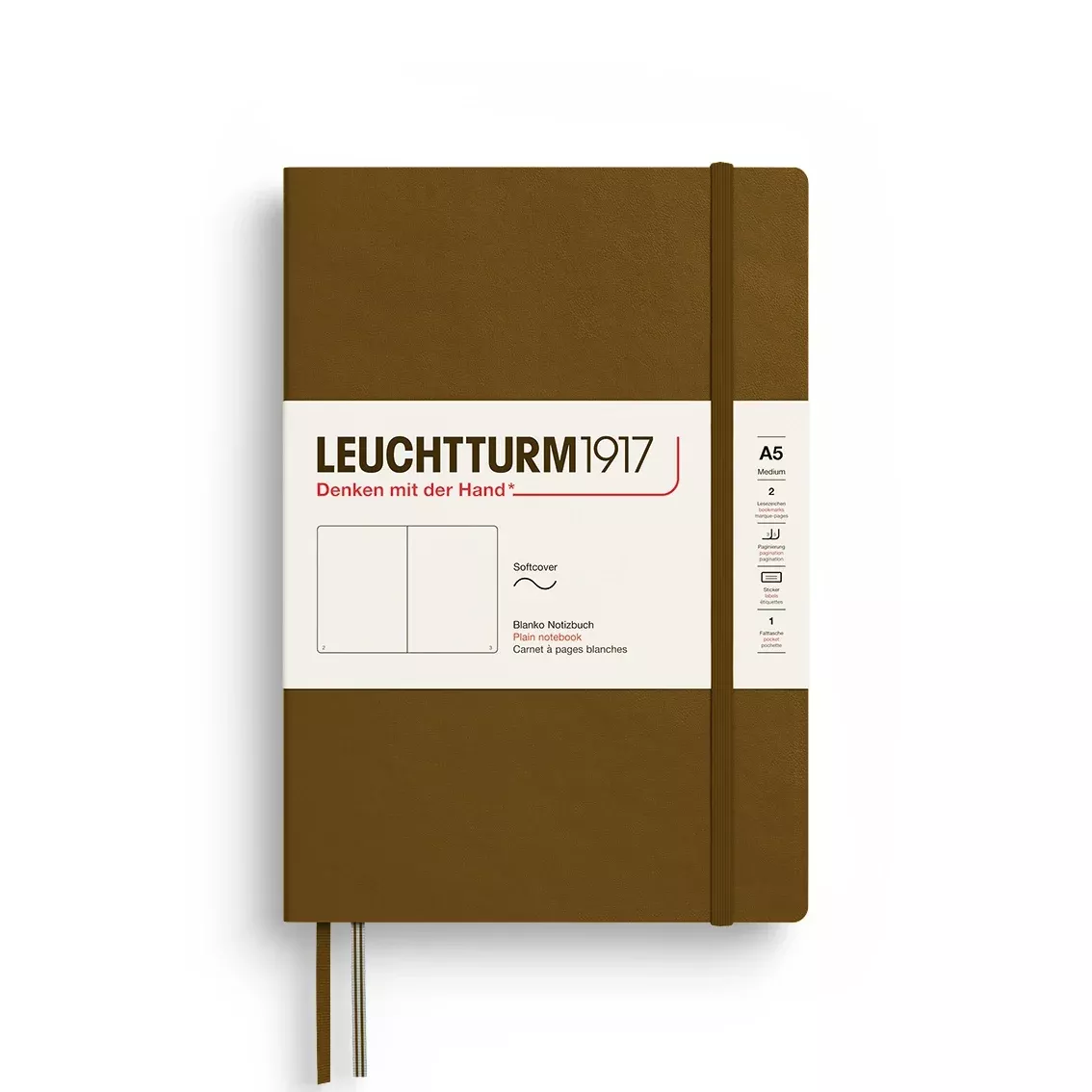 LEUCHTTURM1917 Notebook SC Medium (A5), 123 p, Plain - Spice Brown
