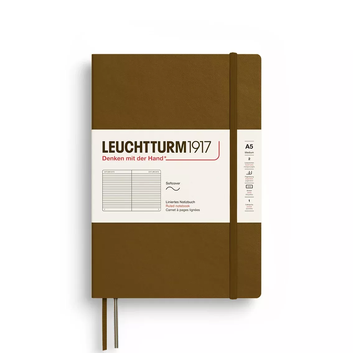 LEUCHTTURM1917 Notebook SC Medium (A5), 123 p, Ruled - Spice Brown