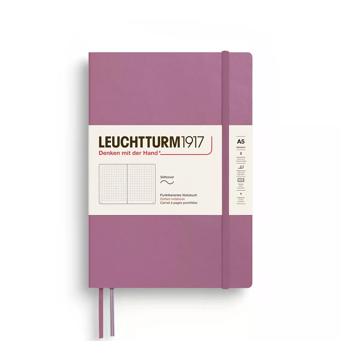 LEUCHTTURM1917 Notebook Softcover Medium (A5), 123 p, Dotted - Dusty Rose