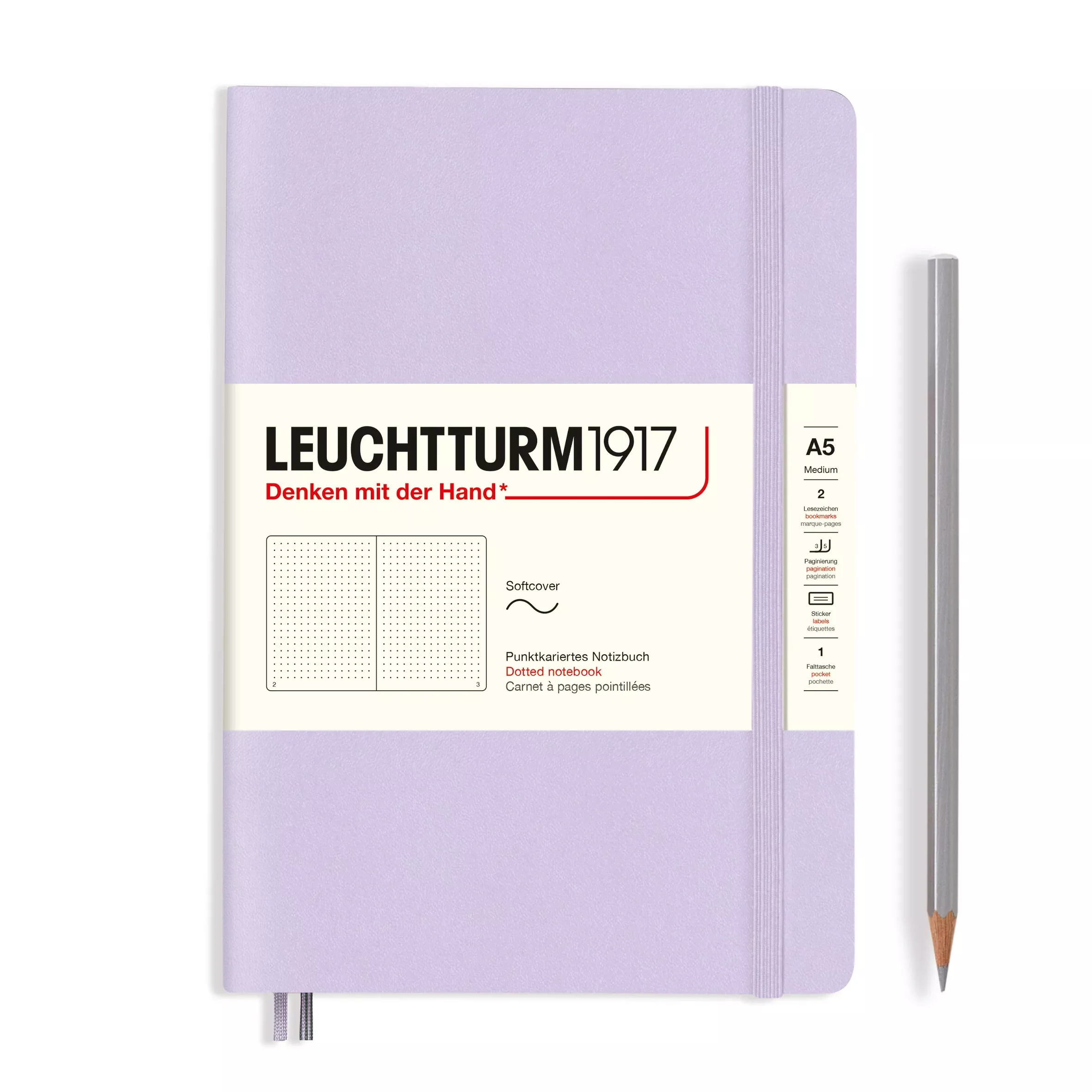LEUCHTTURM1917 Notebook Softcover Medium (A5), 123 pages, Dotted - Lilac