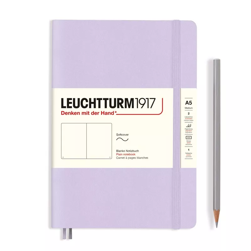 LEUCHTTURM1917 Notebook Softcover Medium (A5), 123 pages, Plain - Lilac Purple