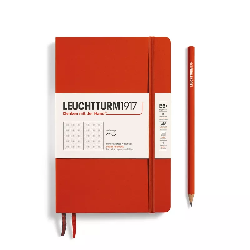 LEUCHTTURM1917 Notebook Softcover Paperback (B6+), Dotted, 123 pages - Fox Red