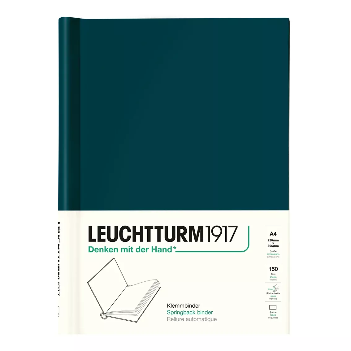 LEUCHTTURM1917 Springback A4 Binder Peka - Pacific Blue Green