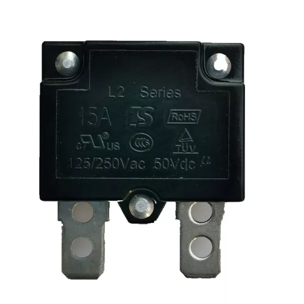 LKC shengdan 15A Thermal Switch Circuit Breaker - 2Pcs Automatic Reset Relay Fuse for Kids Ride-On Toys, Large, Plastic
