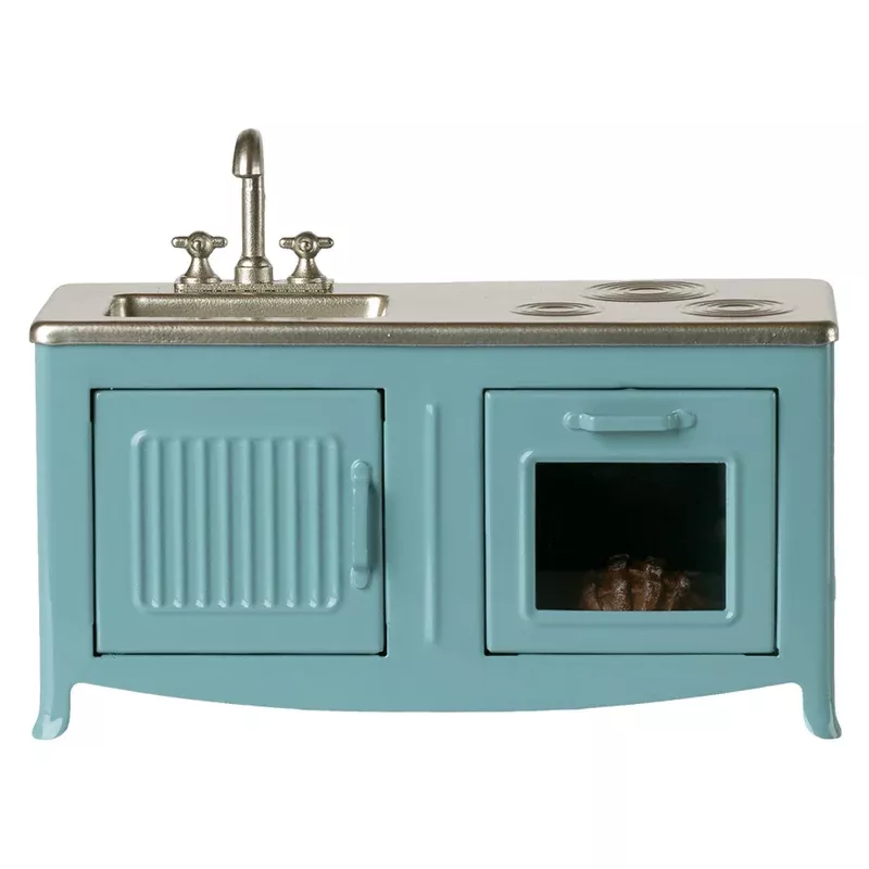Maileg Dollhouse Kitchen Mouse Size Blue