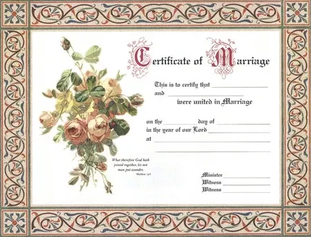 Marriage Certificate (Pack of 6)