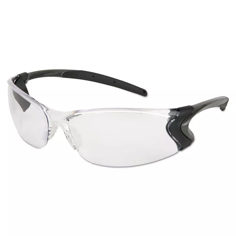 MCR Safety BD110P Backdraft Glasses, Clear Frame, Hard Coat Clear Lens (CRWBD110P)