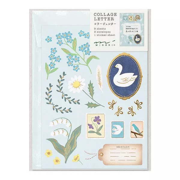 Midori Letter Set Collage - Bird Pattern