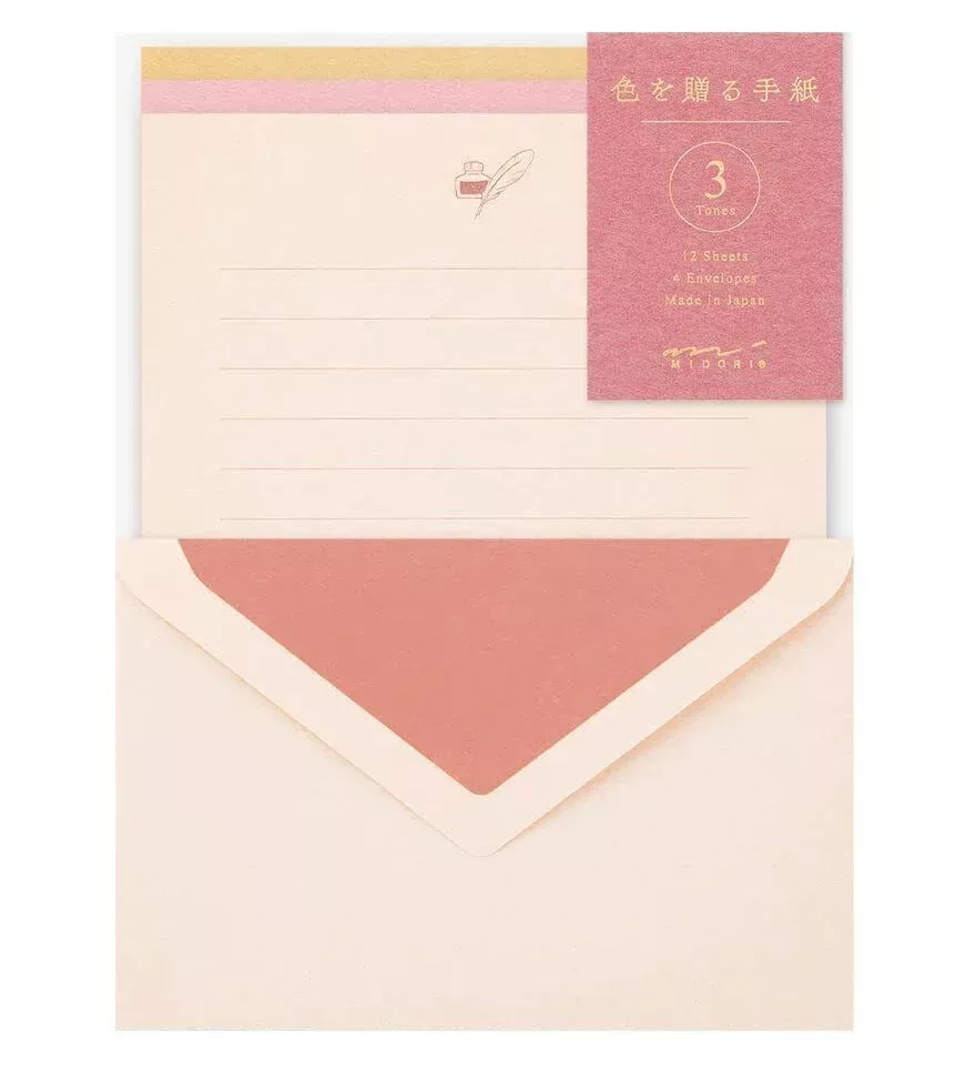 Midori Letter Set "Giving A Color" Pink