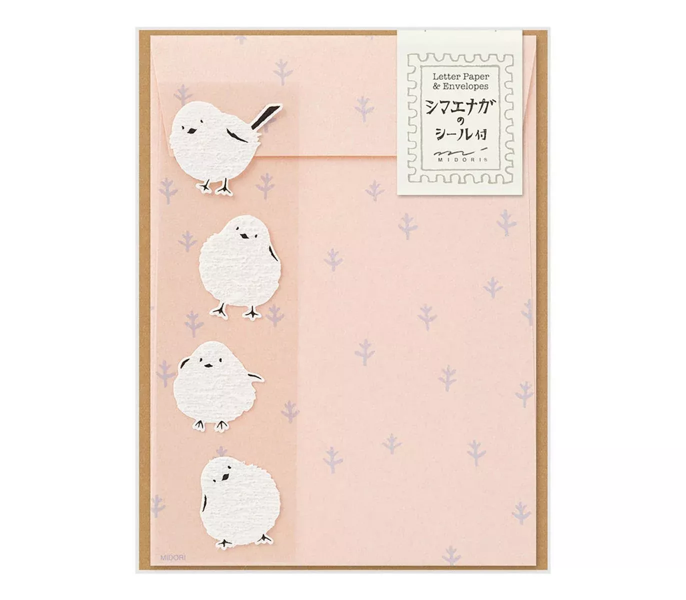 Midori Letter Set With Long-Tailed Tit Stickers