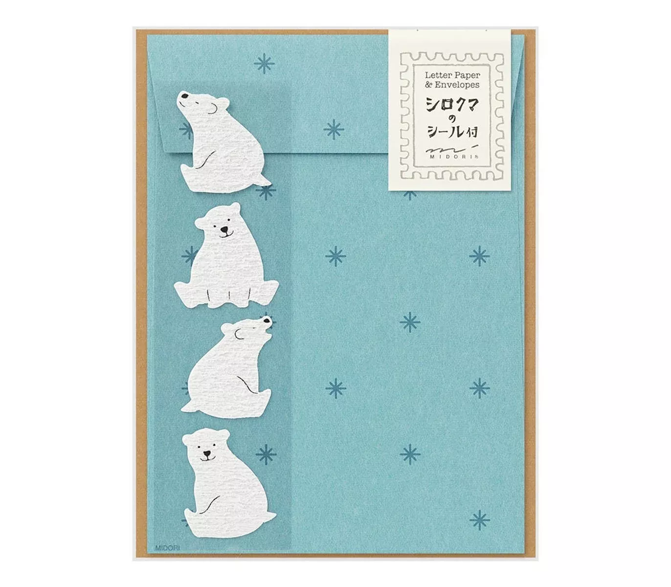 Midori Letter Set With Polar Bear Stickers