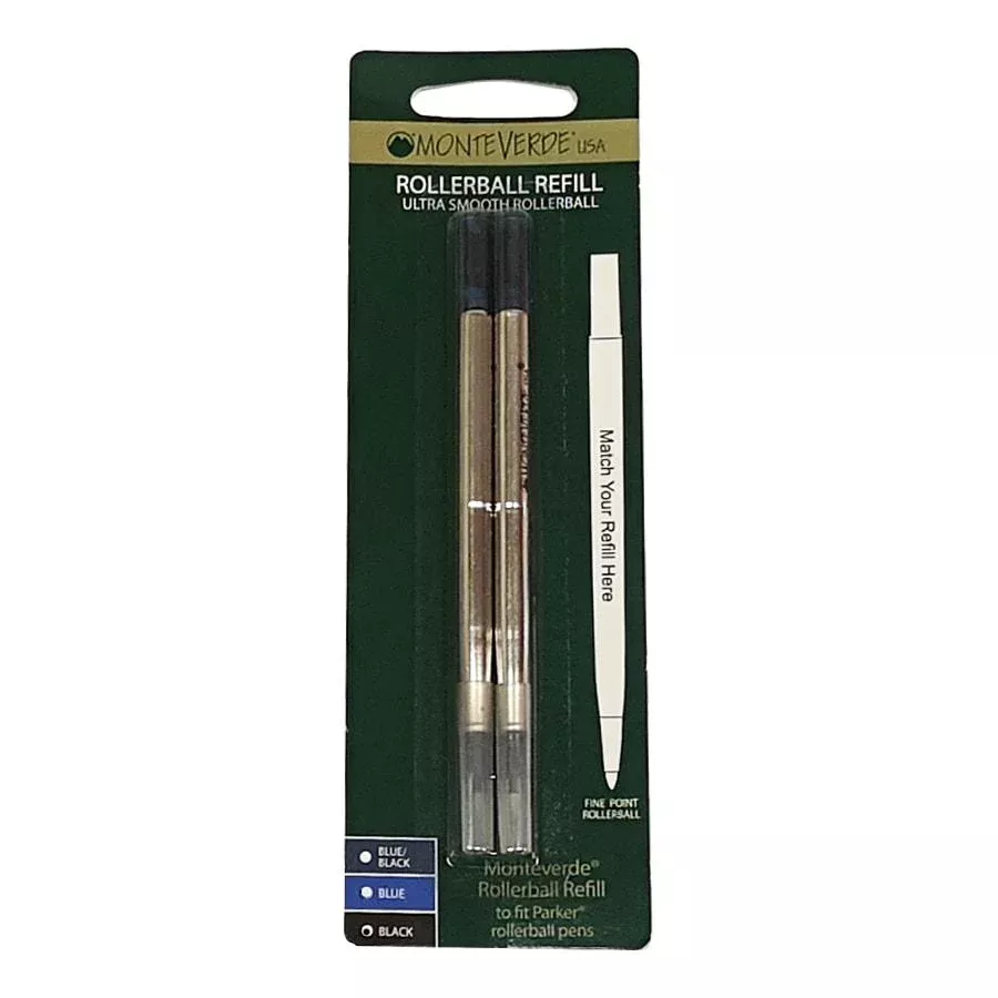 Monteverde Refill To Fit Parker Rollerball Pen, Pack of 2