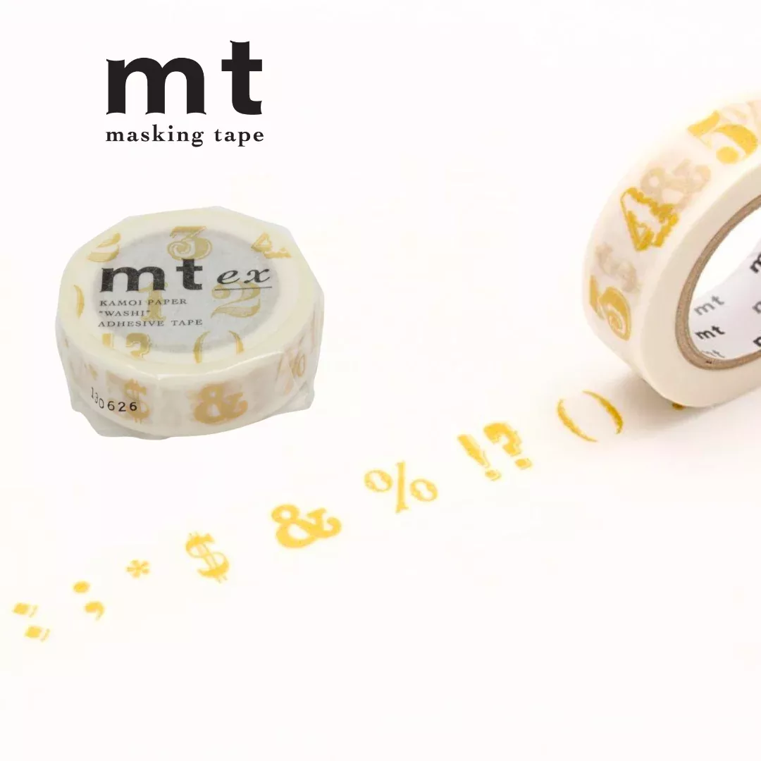 MT EX Washi Tape - Number / Symbol Gold
