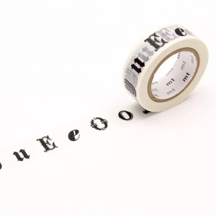 MT EX Washi Tape Vowel Black