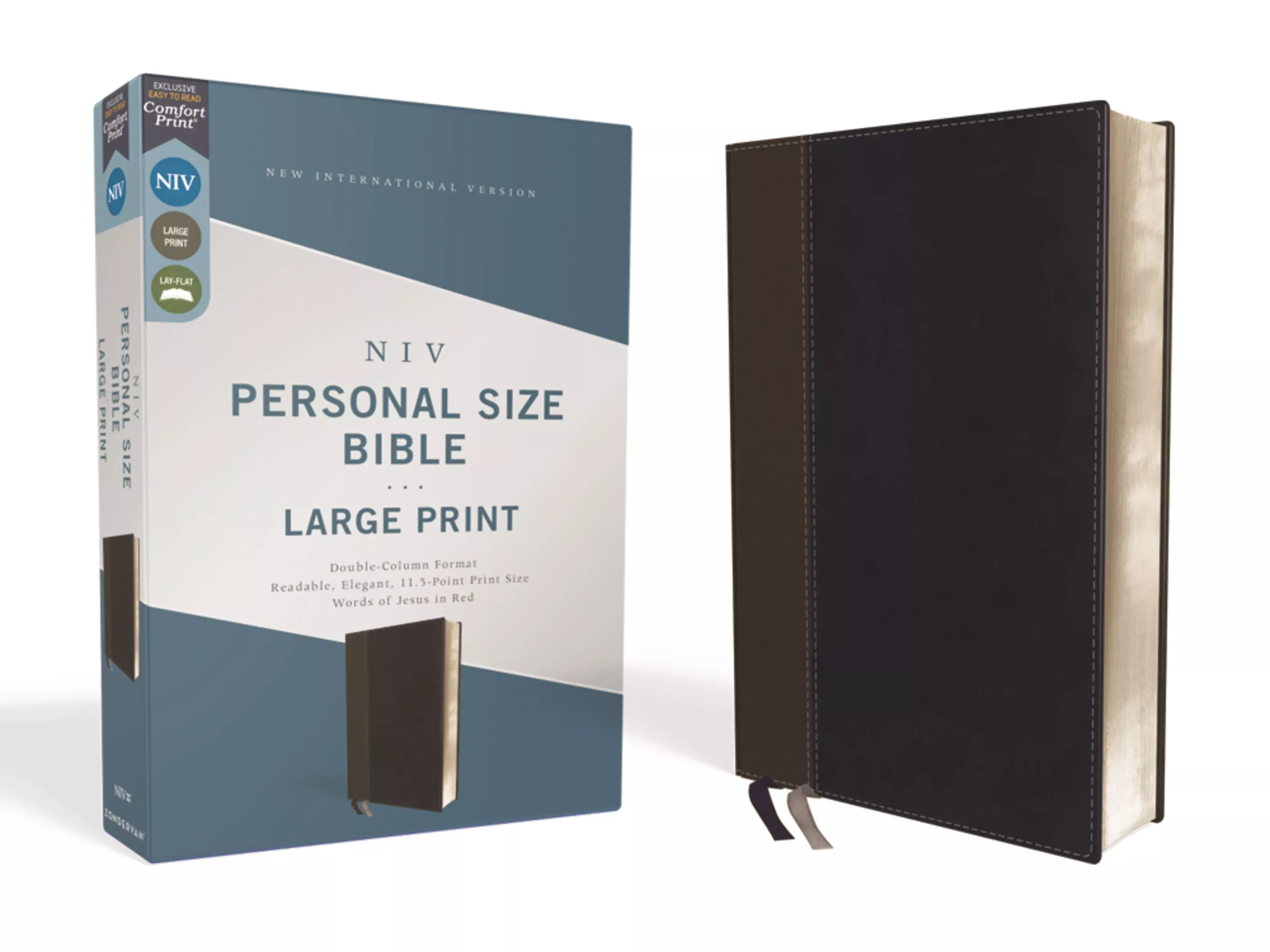 NIV Personal Size Bible Large Print Black (Red Letter Edition)