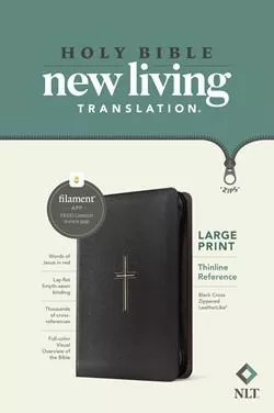 NLT Large Print Thinline Reference Zipper Bible, Filament Enabled