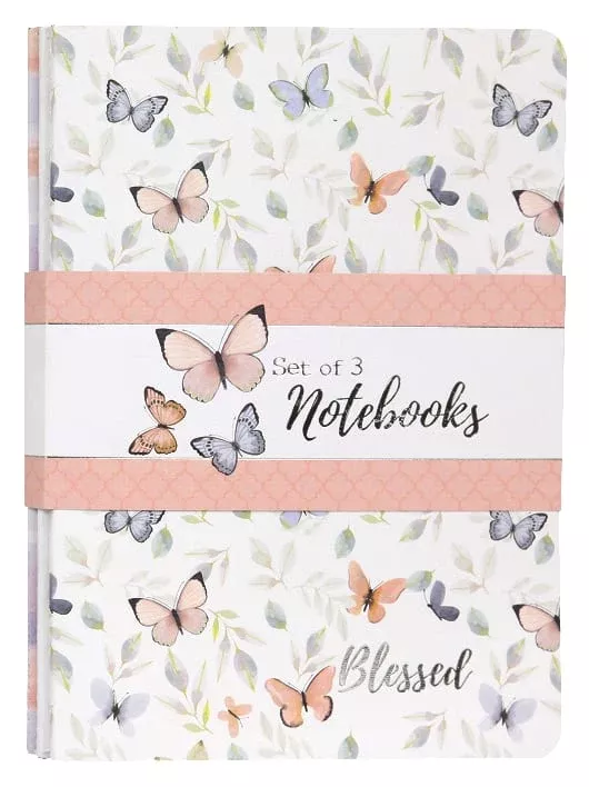 Notebook: Blessed, Butterflies (Set Of 3)