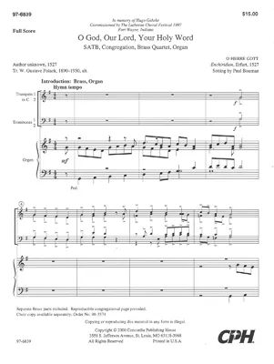 O God, Our Lord, Your Holy Word (Full Score)