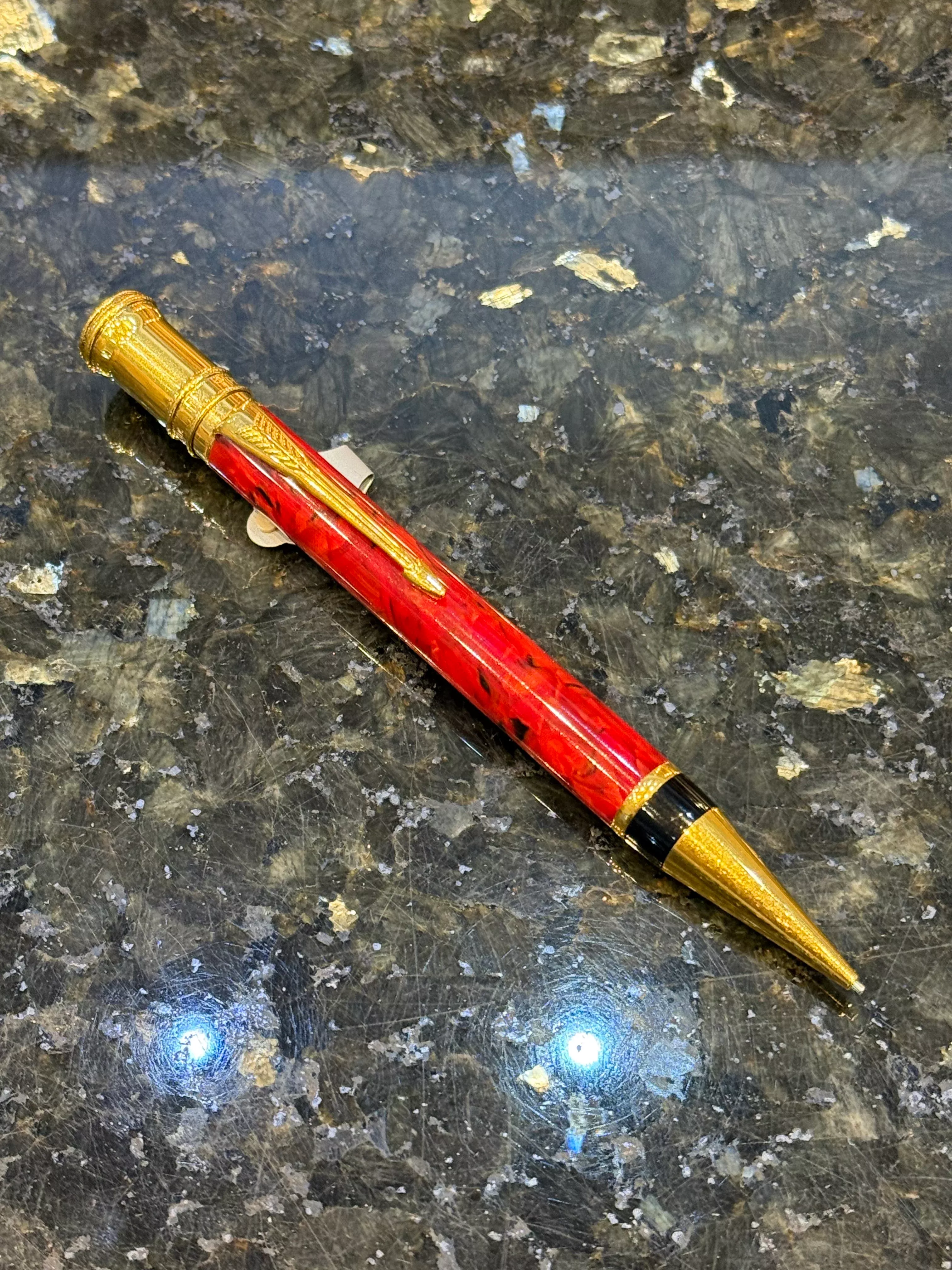 Parker Duofold Red Marble Pencil - PRE-LOVED