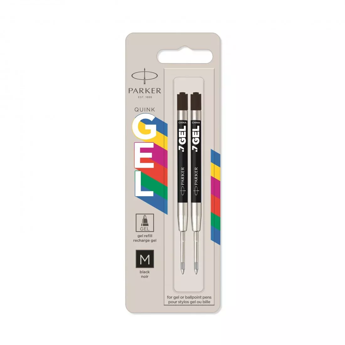 Parker Eco Refill PL Gel Ball Medium0.7 - Black (Pack of 2)