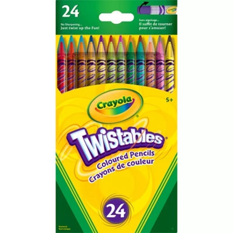 PENCILS-COLOURED CRAYOLA TWISTABLES 24-PACK