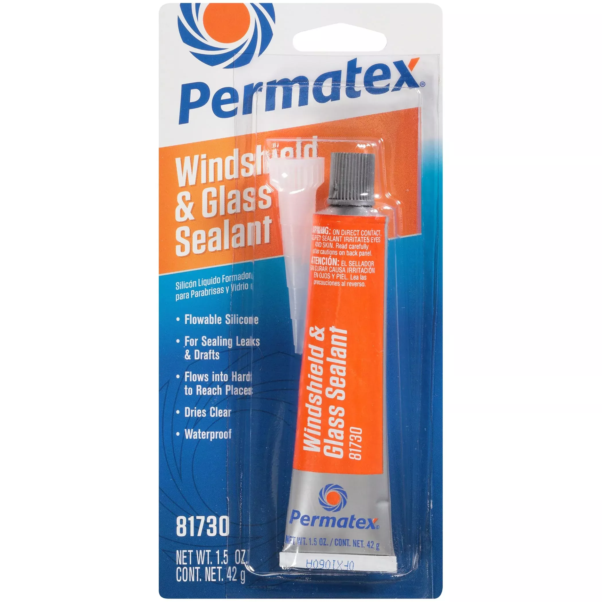 Permatex Flowable Silicone Windshield & Glass Sealer, 1.5 oz, Multicolor, Model 81730