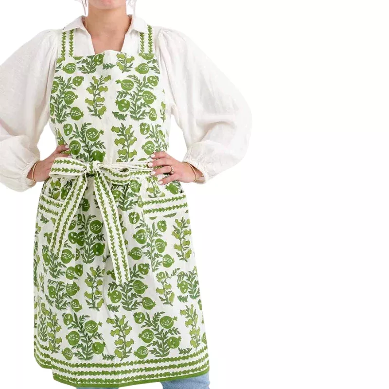 Pom Bells Green Apron