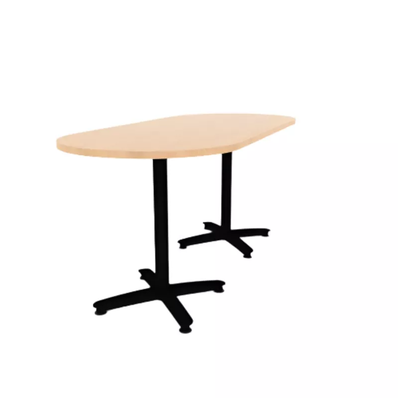 Proof 36″ x 84″ Racetrack Pedestal Counter Table with Arched Base Pair HPL Top