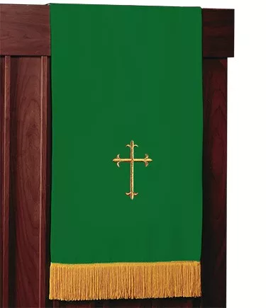 Pulpit/Lectern Scarf Hunter/Purple w/ Cross