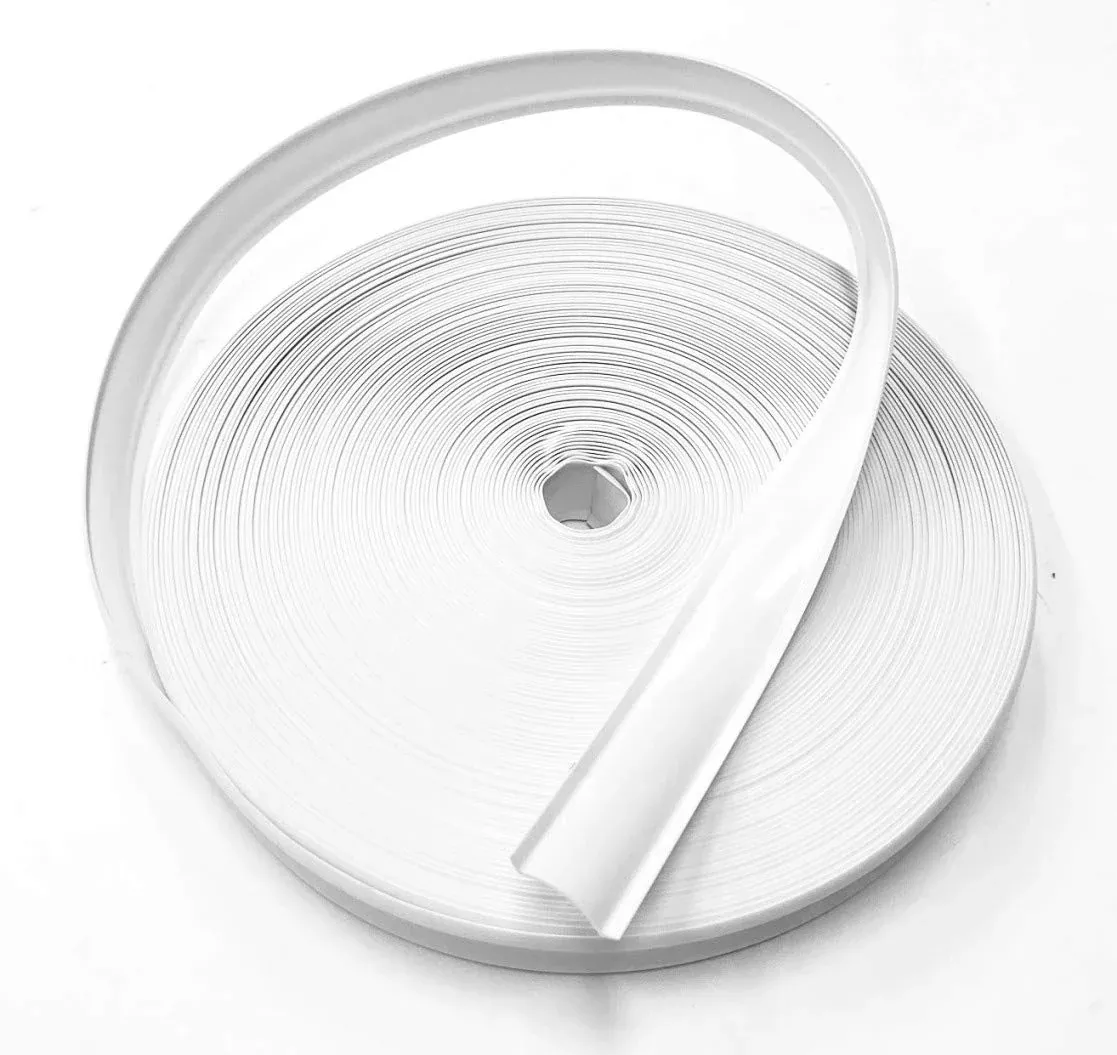 Qpn White Vinyl 7/8" Insert Molding Trim Screw Cover Rv Camper Travel Trailer (100 Ft, White)