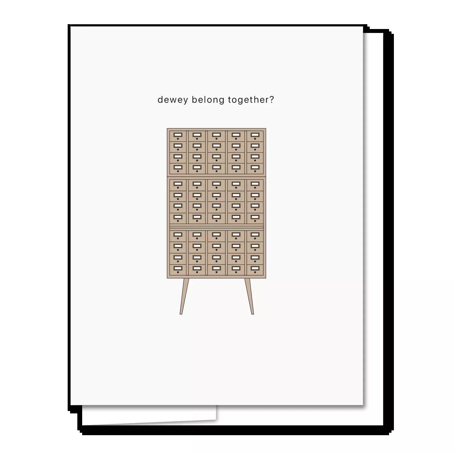 Quick Brown Fox Letterpress Dewey Library Love Card