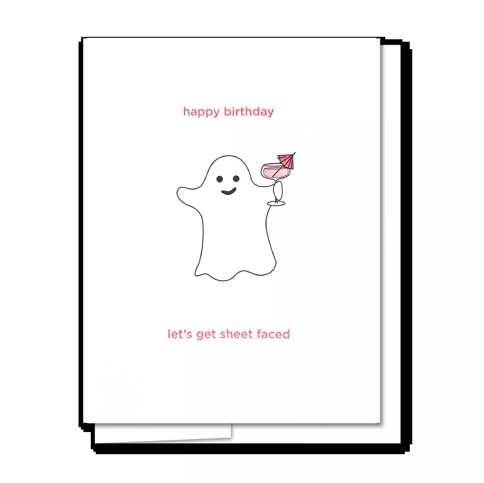 Quick Brown Fox Letterpress Ghost Birthday Card