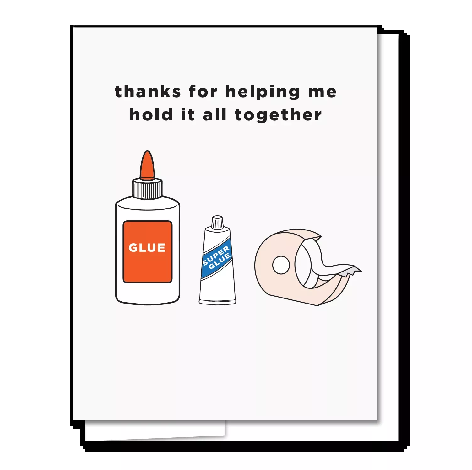 Quick Brown Fox Letterpress Glue Thank You Card