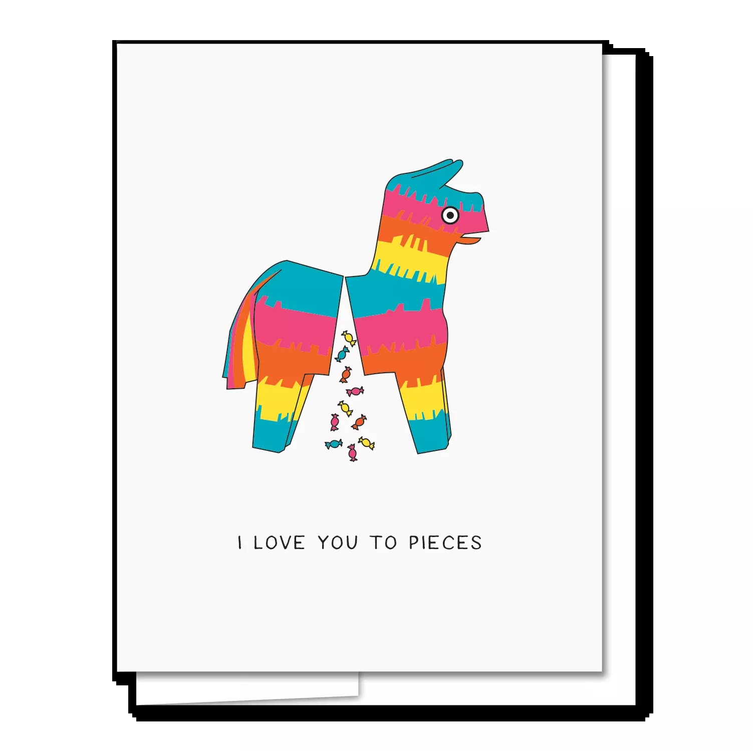 Quick Brown Fox Letterpress Piñata Love Card