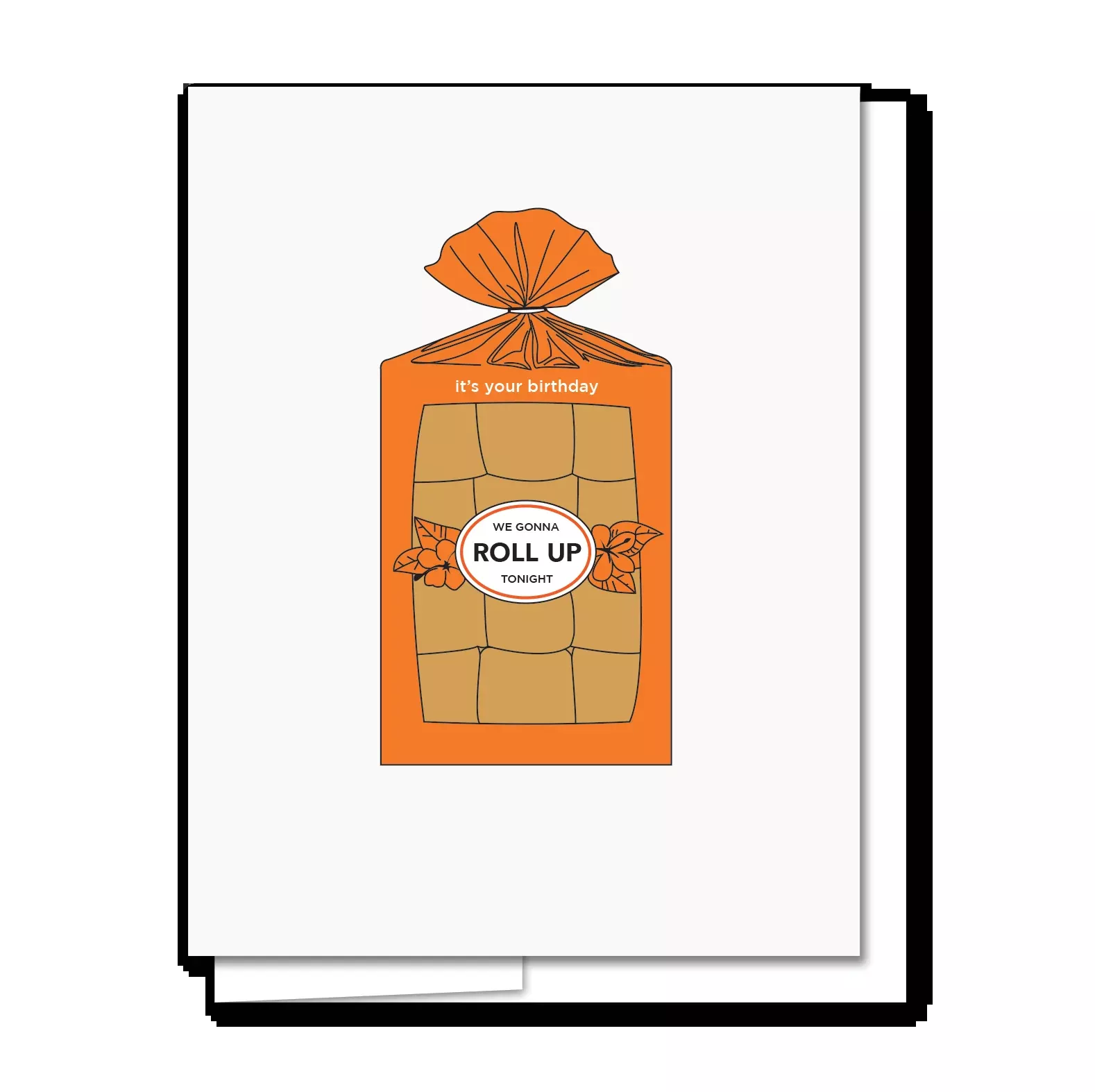 Quick Brown Fox Letterpress Roll Up Hawaiian Bread Birthday Card